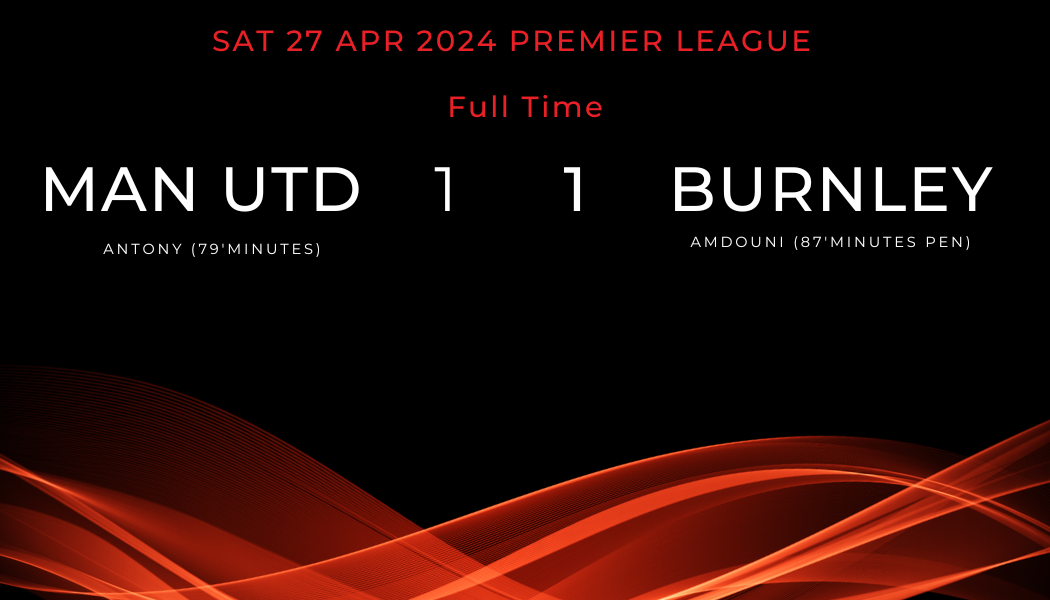 Premier League 27th April: Man Utd 1 - 1 Burnley
